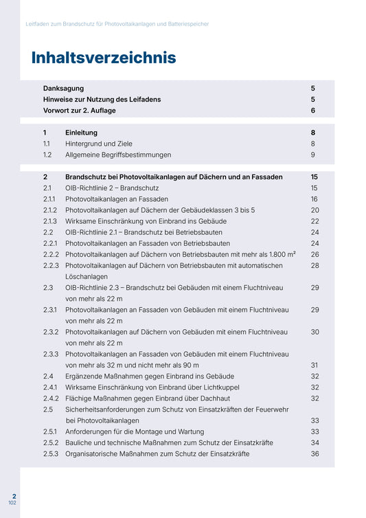 Leitfaden zum Brandschutz für Photovoltaikanlagen und Batteriespeicher (ohne Mitgliedschaft) - 2.Auflage